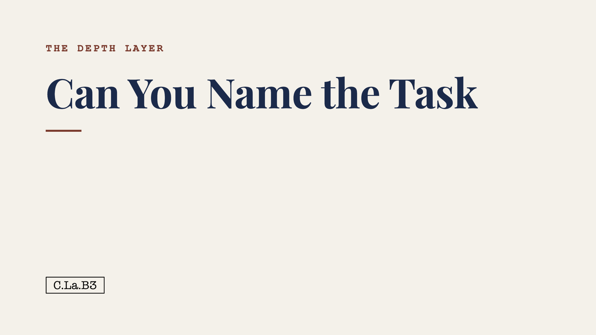 Can You Name the Task