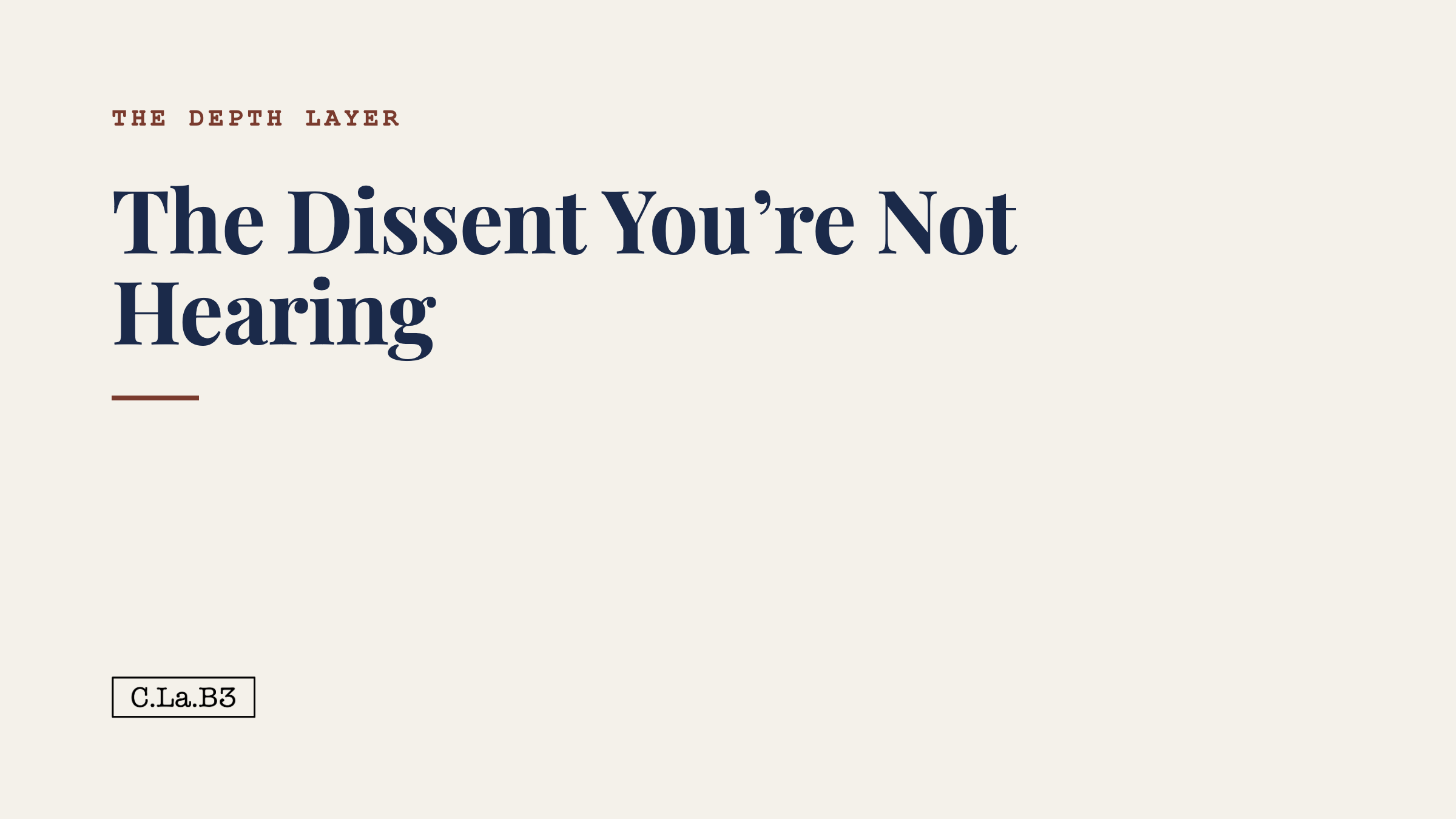 The Dissent You're Not Hearing