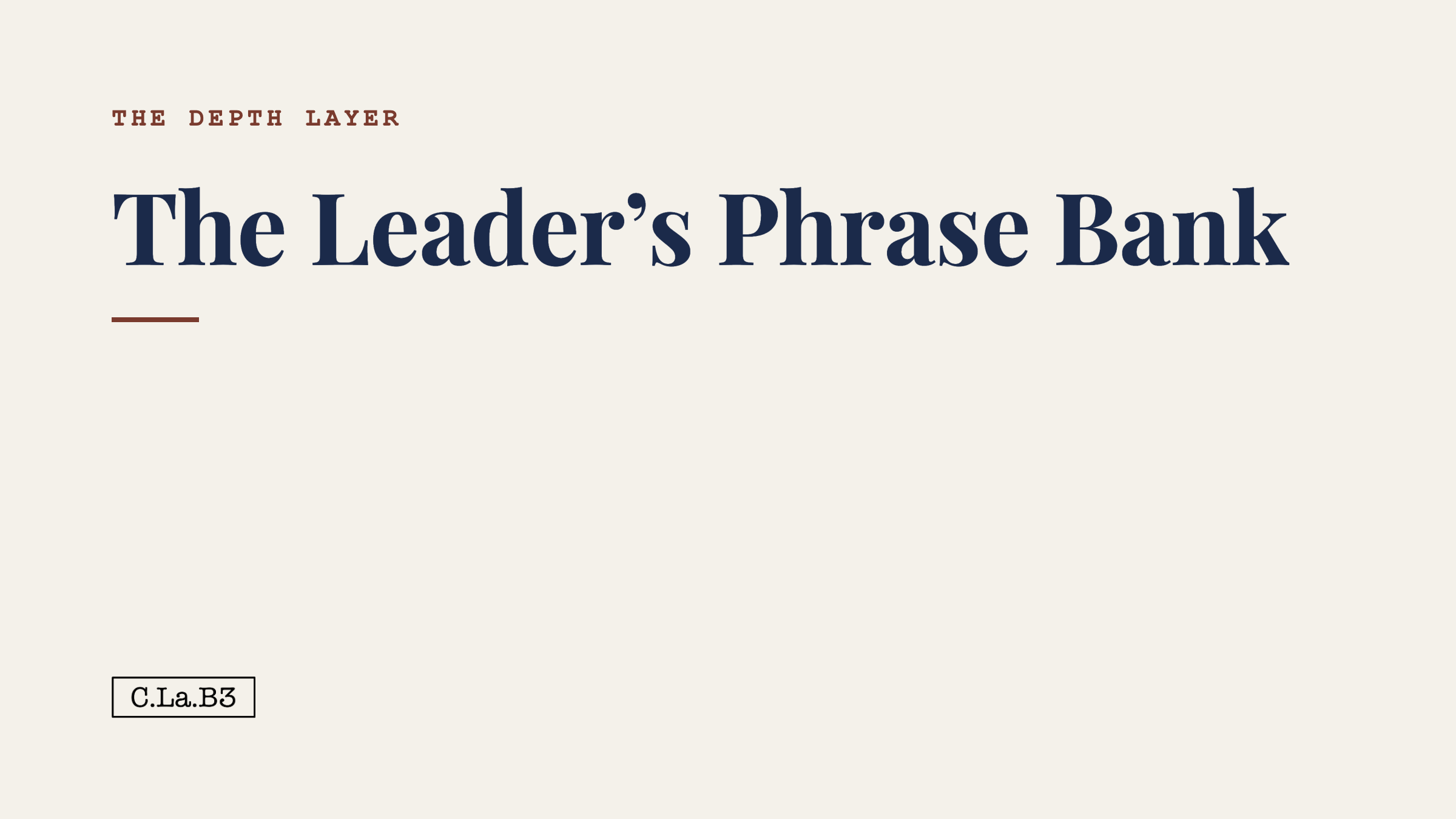 The Leader's Phrase Bank